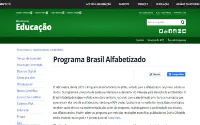 Programa Brasil Alfabetizado – Ministério da Educação